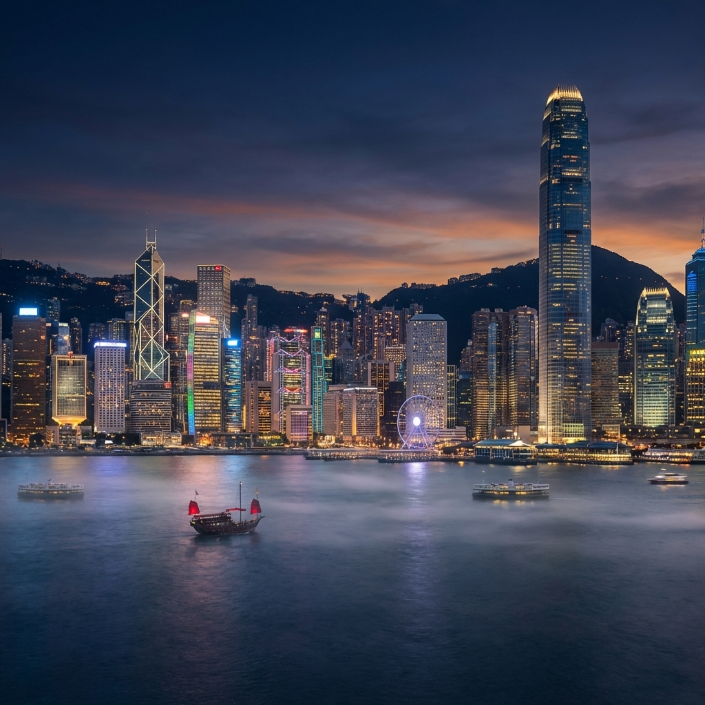 Hong Kong Business District Skyline